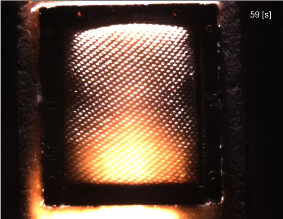 Material under test in plasma.